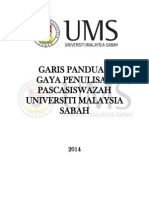 Gaya Penulisan Pascasiswazah UMS 2014
