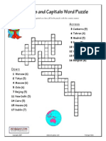 Countries and Capitals Word Puzzle