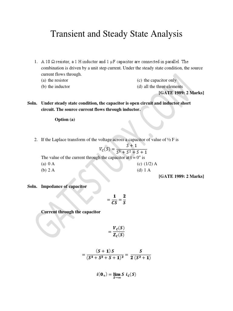 Transient and Steady State Analysis | PDF