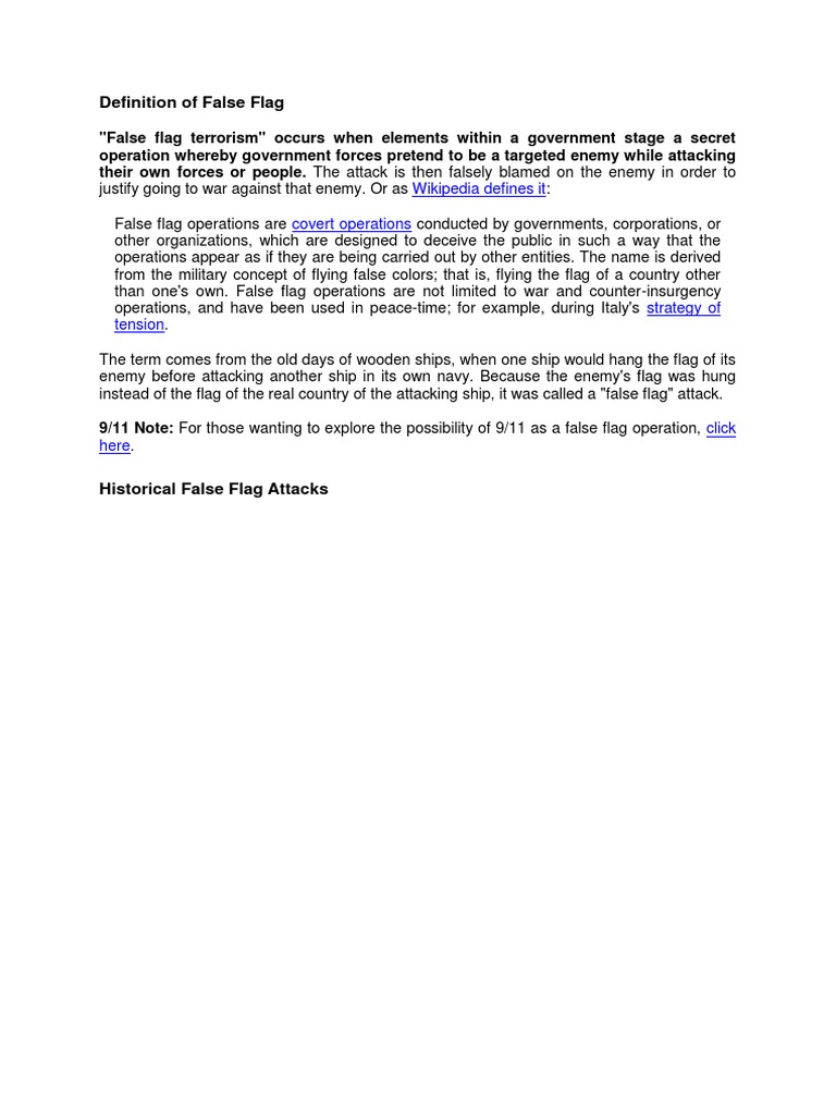 Understanding False Flag Terrorism | PDF