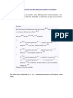 Criterio de La Primera Derivada para Determinar Los Máximos y Los Mínimos