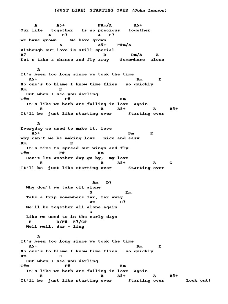 Happy Christmas War Is Over John Lennon Guitar Chords