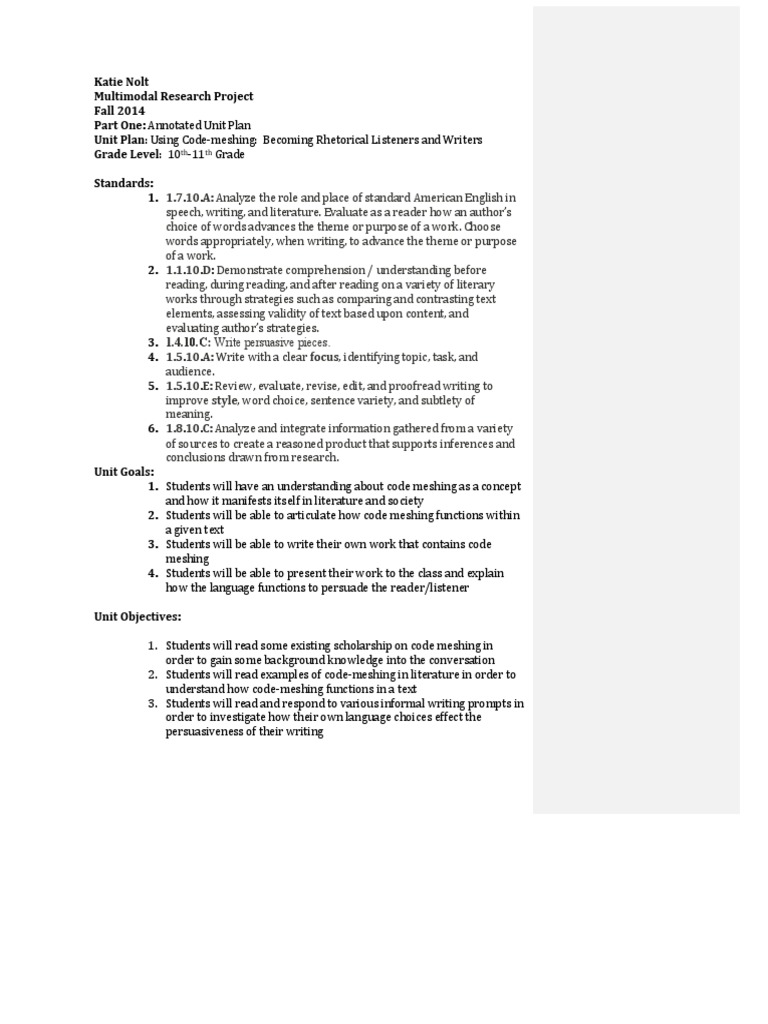 Multimodal Research Project | PDF | Reading Comprehension | Educational ...