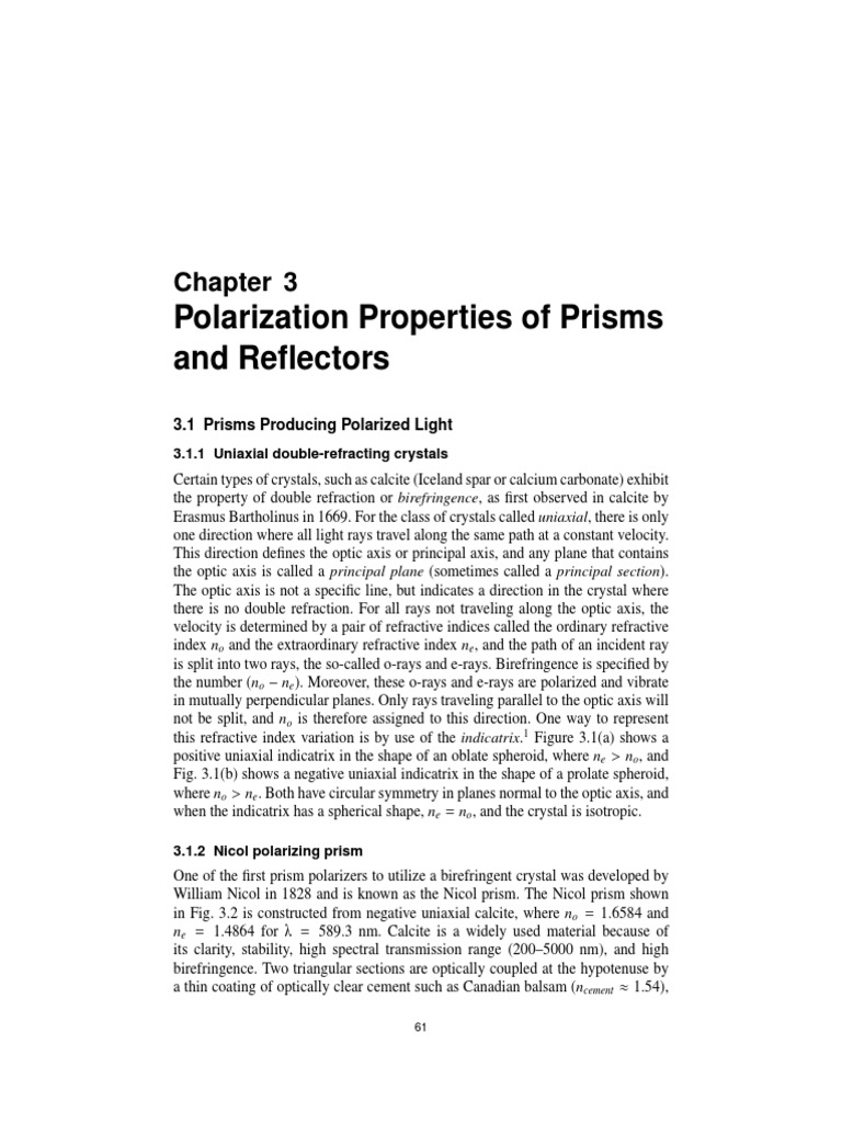 Polarization and Reflector Properties | PDF | Polarization (Waves) | Prism