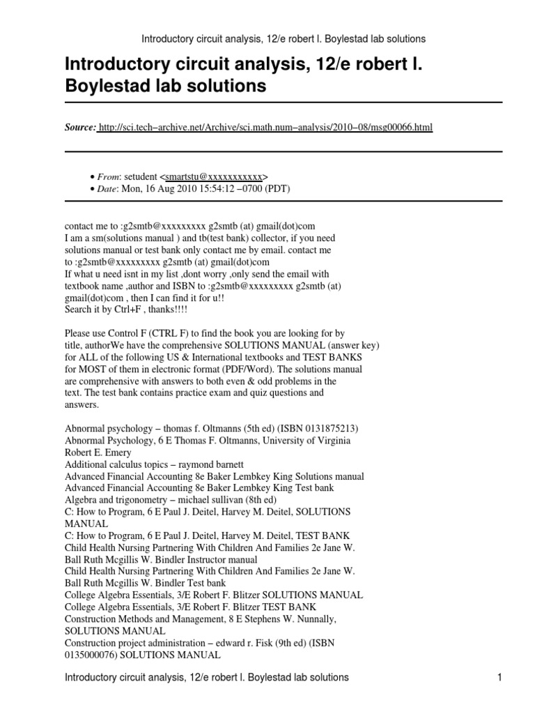 Msg 00066 | Electronics | Engineering. mpdf | Electric Motor | Websites.  Chapter 8 Odd Problem Solutions Introductory Circuit Analysis Boylestad ...