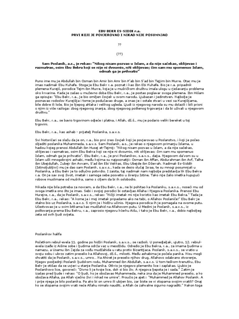 Ebu Bekr | PDF