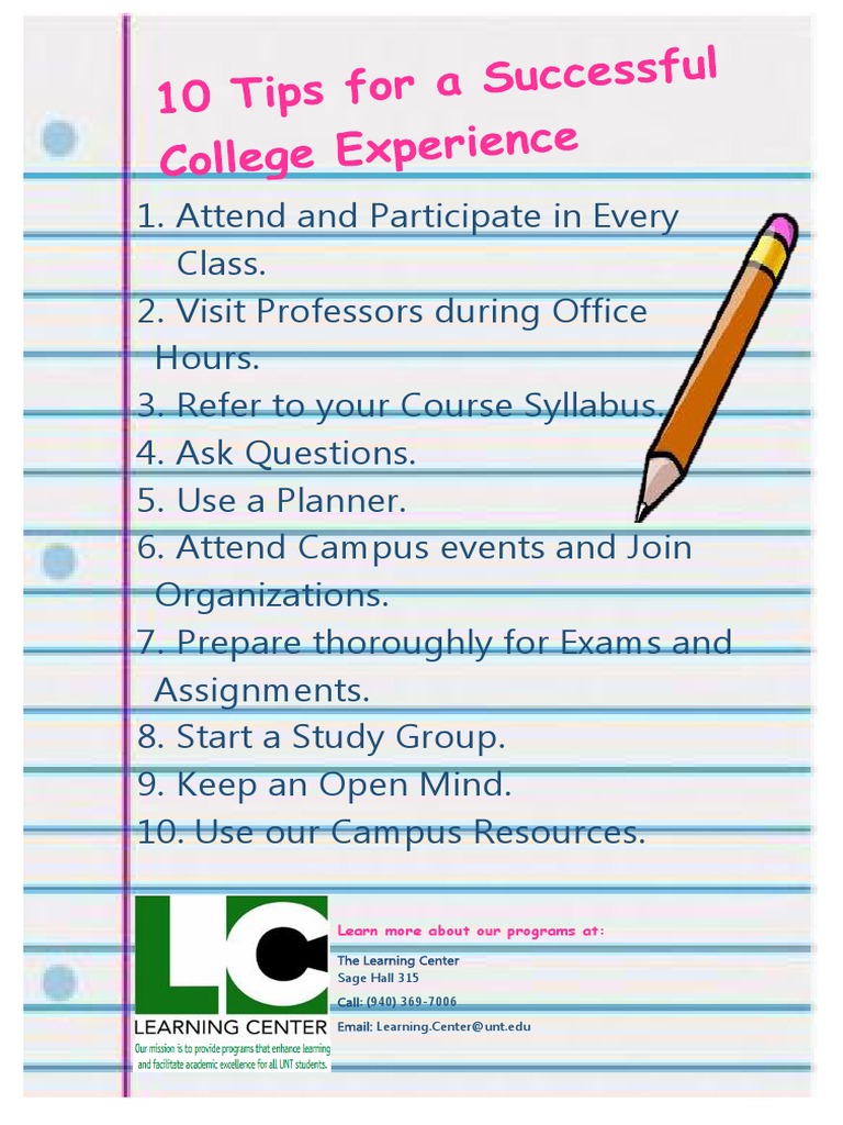 10 Tips for College Success | PDF