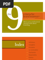 9 Criteria for Brand Essence