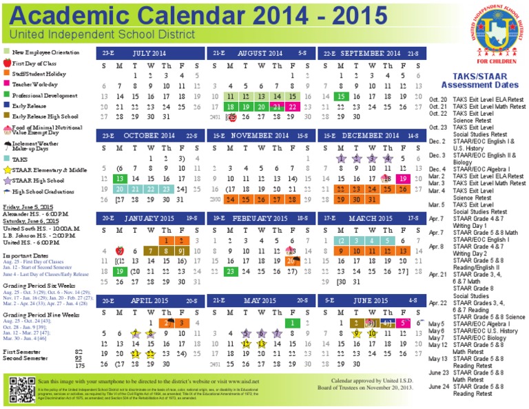 Academic Calendar 14 15 Academic Term Schools