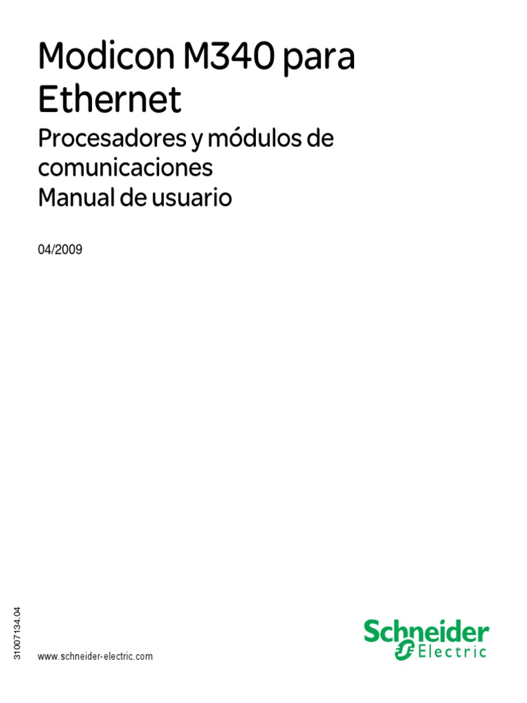 Modicon M340 For Ethernet Communication Modules and Processors Unity ...