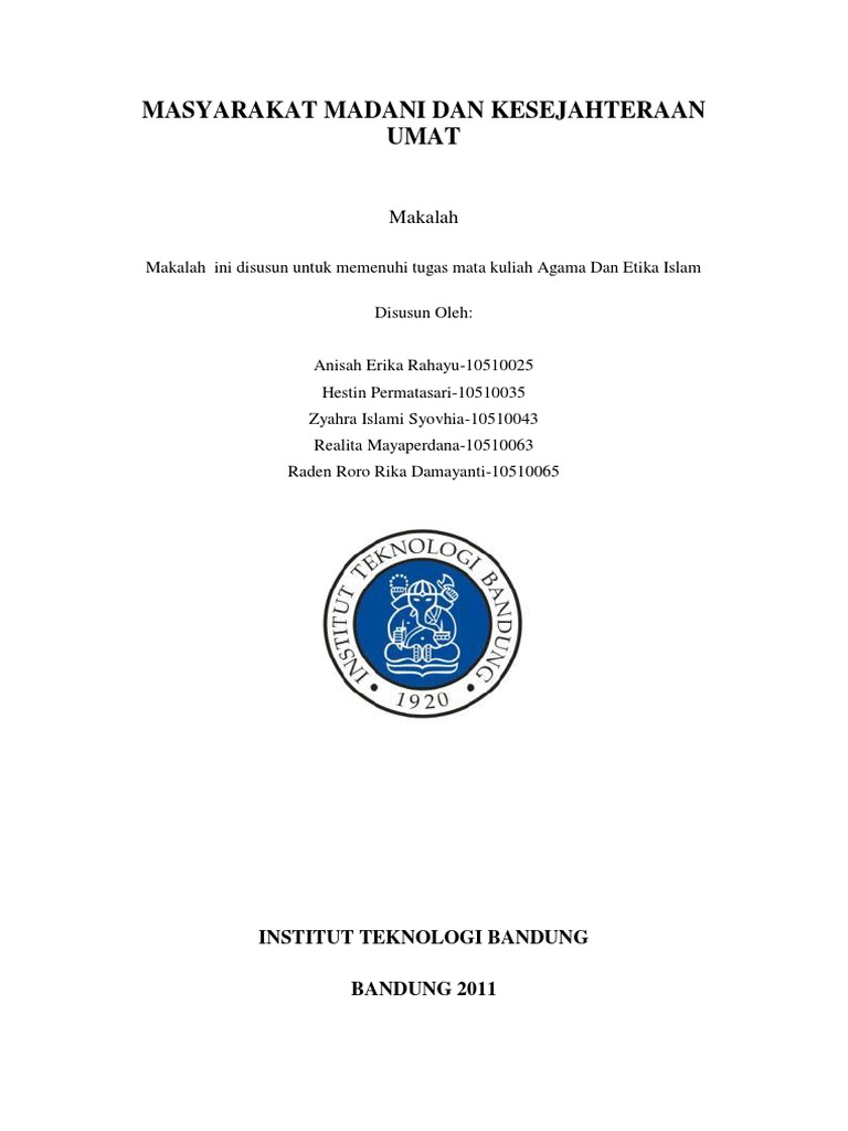 7 Masyarakat Madani Dan Kesejahteraan Umat Makalah Pdf