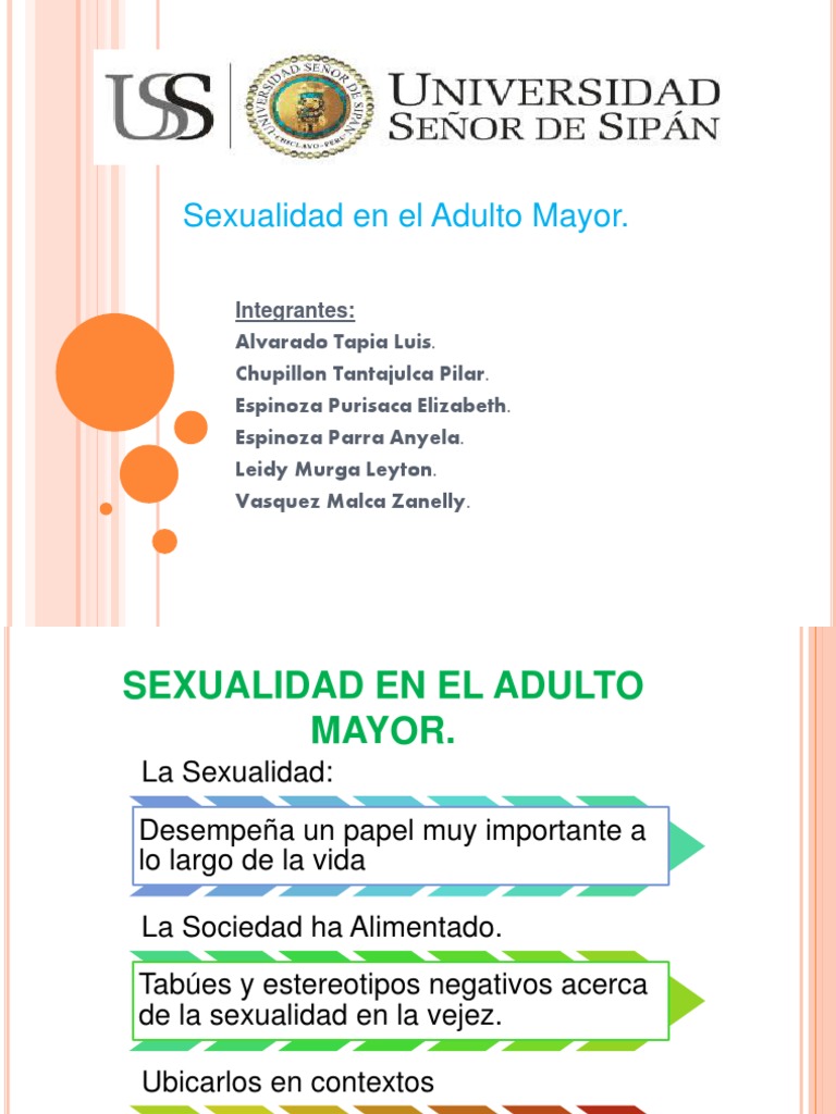 Sexualidad en El Adulto Mayor | PDF | Vejez | Vagina
