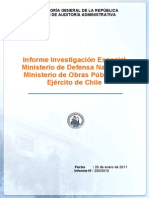 Informe Investigacion Especial 250 10 Ministerio de Defensa Nacional Ministerio de Obras Publicas y Ejercito de Chile Compra Puente Mecano Enero 2011