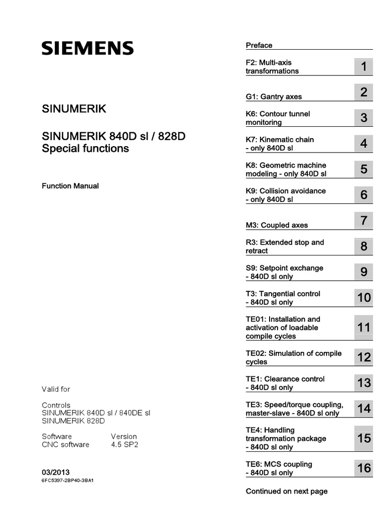 Manual - SINUMERIK 840D SL 828D Special Functions - F2 Multi-Axis ...