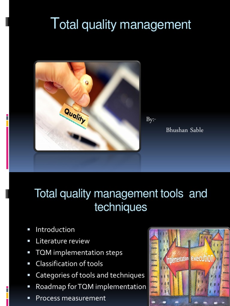 Total Quality Management Tools Guide | PDF | Quality Management ...