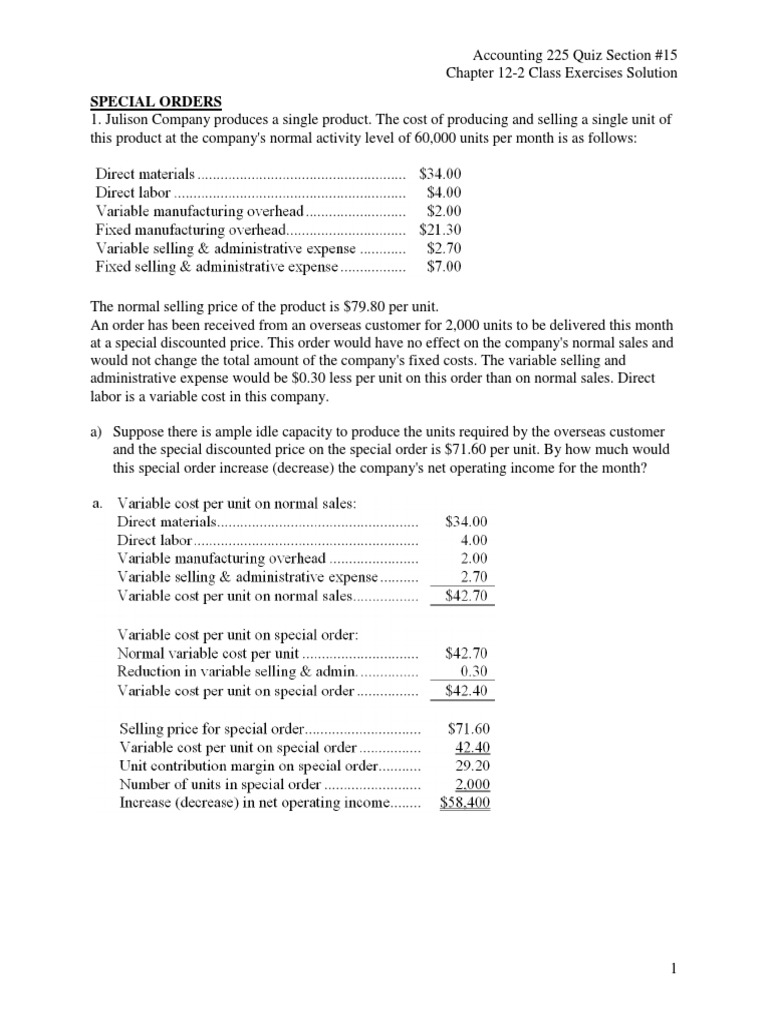 QS15 - Class Exercises Solution | PDF | Labour Economics | Sales