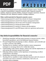 Financial Counselor Job Description