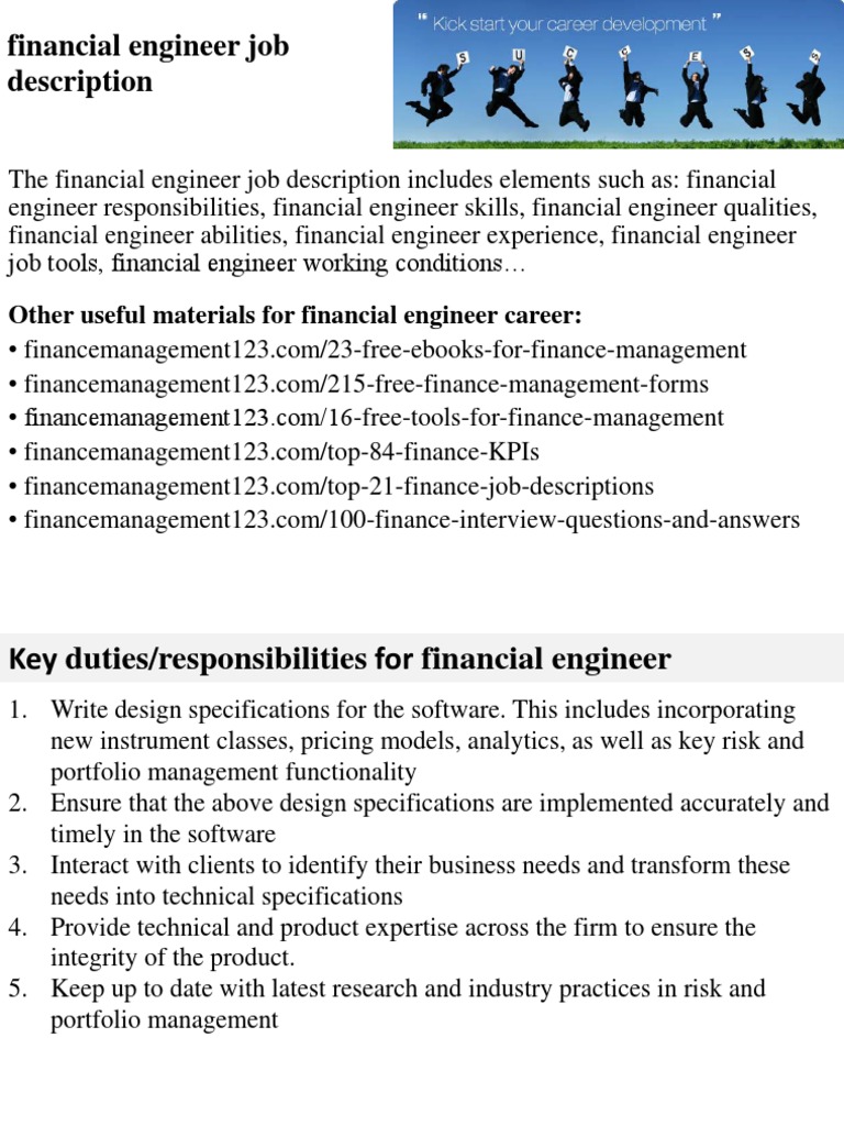 Financial Engineer Job Overview | PDF | Engineer | Investment Management