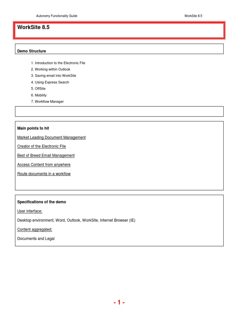 WorkSite 8.5 User Functionality Guide | PDF | Email | Icon (Computing)