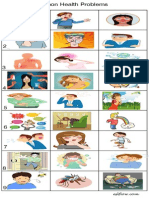 Health Problems Vocabulary Dictation Picture Matching Red