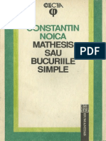 Constantin Noica-Mathesis Sau Bucuriile Simple