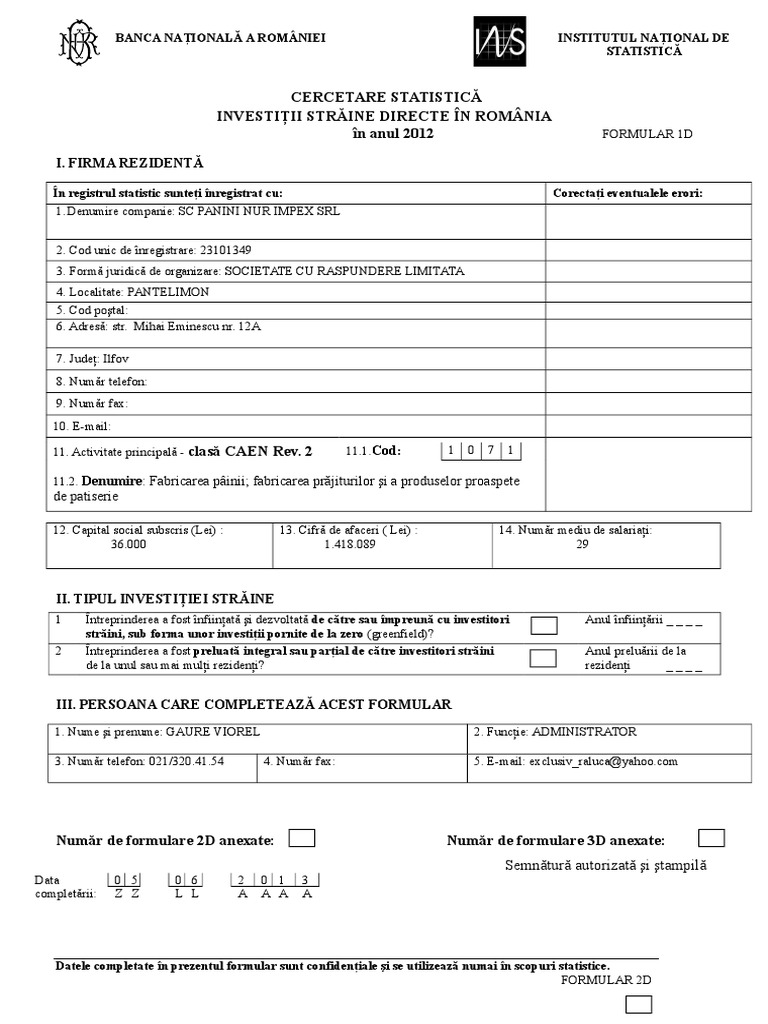Formular 1D Si 2D NFF | PDF