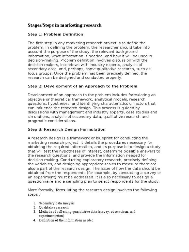 Marketing Research Process Steps | PDF | Inquiry | Science