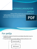 Iskazi Ponavljanja (For Petlja)