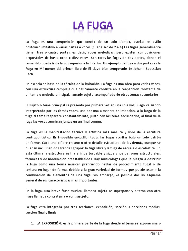 Estructura y Tipos de Fuga Musical | PDF | Wolfgang Amadeus Mozart ...