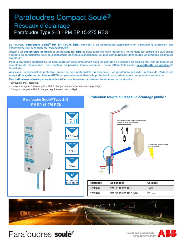 MERSEN  Parafoudre pour réseaux électrique BT - RAIL DIN IEC TYPE 1