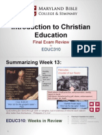 Educ310 - Intro To Christian Education 14