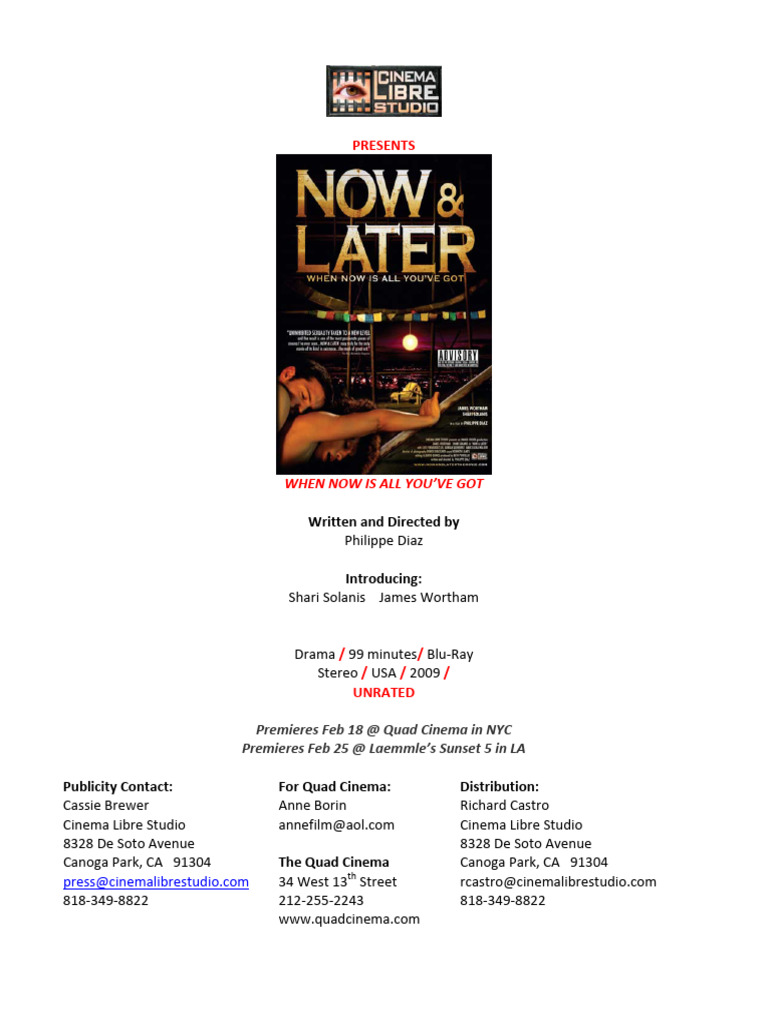Now and Later (2009) - Philippe Diaz | PDF | Filmmaking | Adolescence