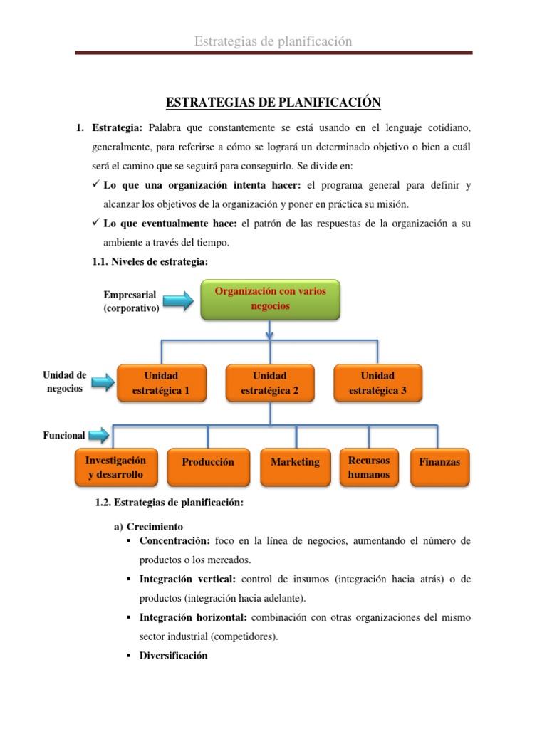 Estrategias de Planificacion | PDF | Planificación estratégica ...
