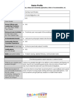 Senior Profile: Cheat Sheet For Resume Building, College and Scholarship Applications, Letters of Recommendation, Etc