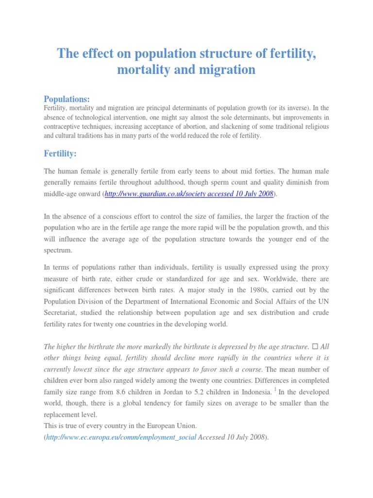 Assignment On Demography Pdf Fertility Birth Rate