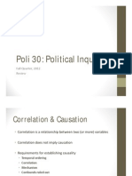 Poli 30 Review: Correlation, Causation, Research Design