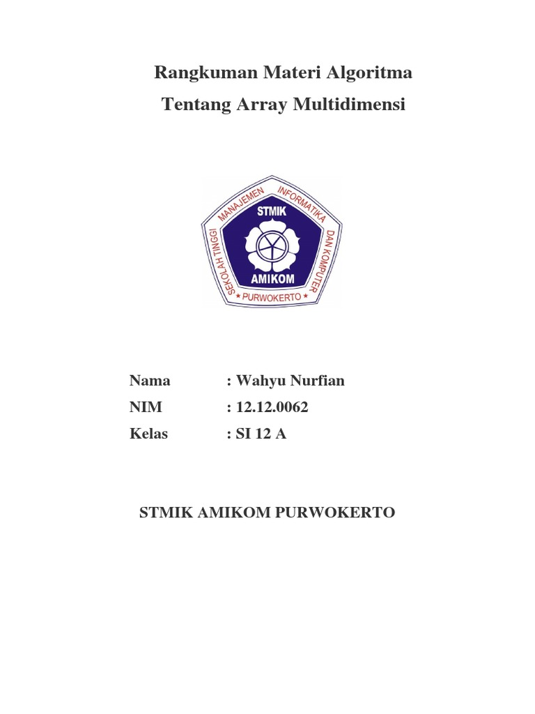 Laporan Pembuatan Array Multidimensi | PDF