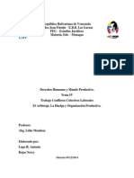 Trabajo Tema IV El Arbitraje, La Huelga, Organizacion Productiva.