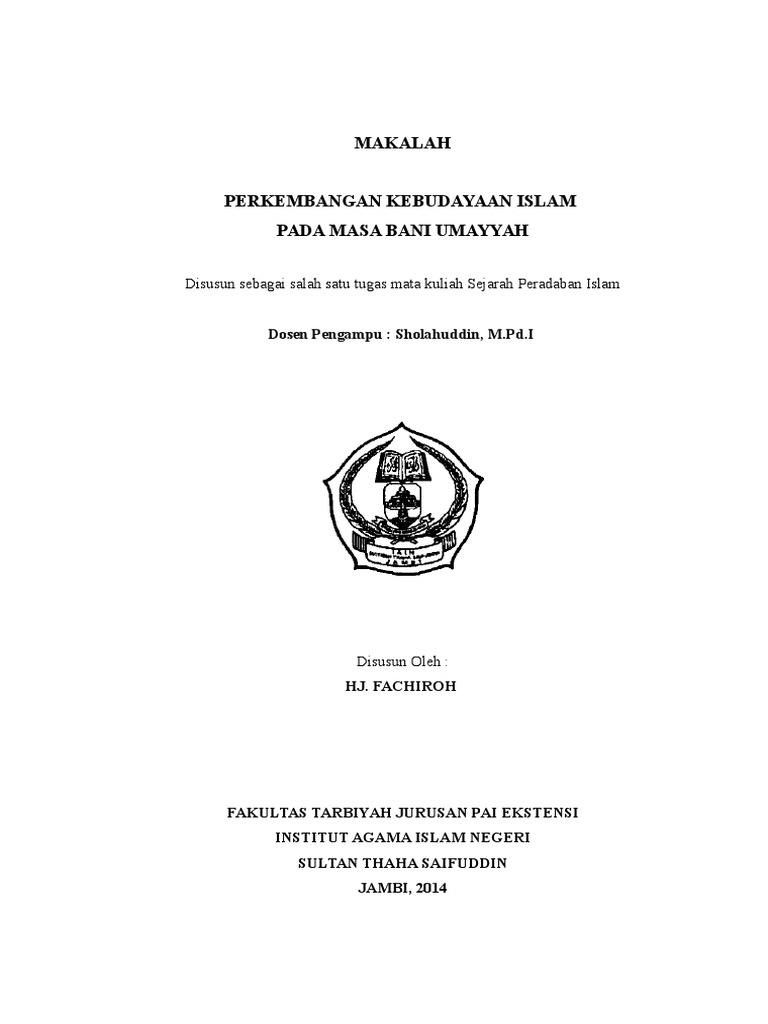 Makalah Islam Pada Masa Bani Umayyah