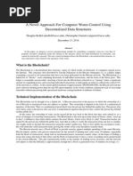 A Novel Approach For Computer Worm Control Using Decentralized Data Structures