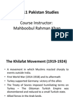 HM211 Pakistan Studies: Course Instructor: Mahboobul Rahman Khan