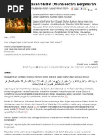 Download Hukum Mengerjakan Shalat Dhuha berjamaah by abu abdirrahman SN25001088 doc pdf