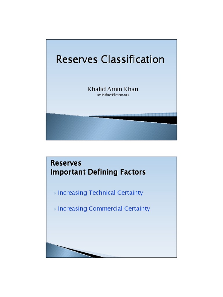7 Reserves Classification PDF Petroleum Reservoir Petroleum