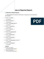 Reported Speech Exercise