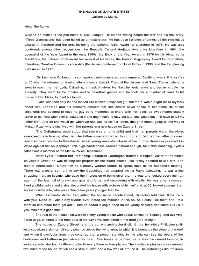 The house on zapote street psychoanalytic criticism image