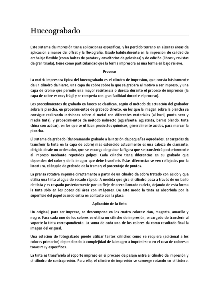 Huecograbado - Rotograbado | PDF | Grabado | Publicación