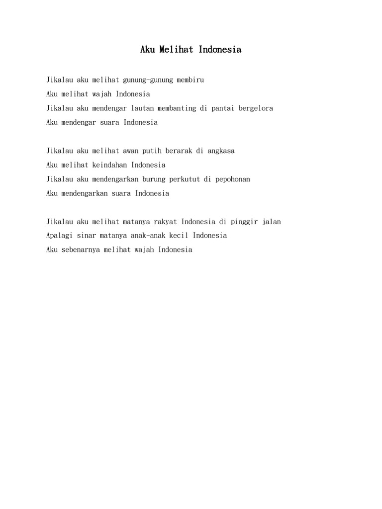 Aku Melihat Indonesia Puisi Pdf