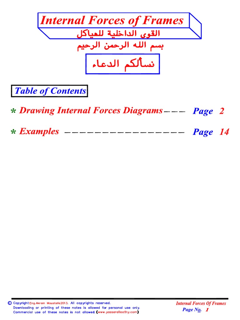 Internal Forces of Frames | PDF