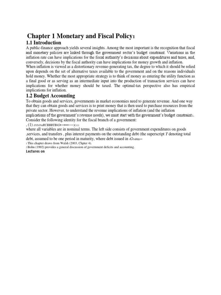 Monetary and Fiscal Policy Insights | PDF