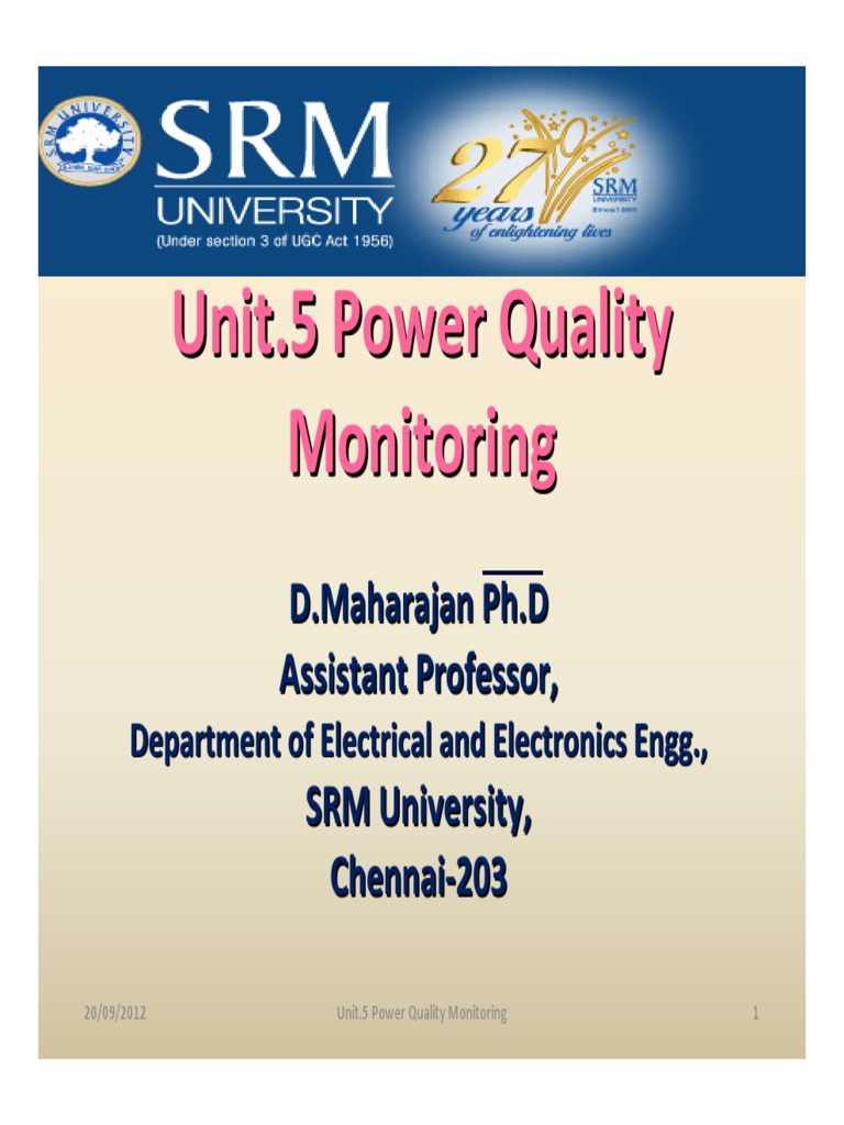 Unit.5 Power Quality Monitoring PDF Surveillance Electronics